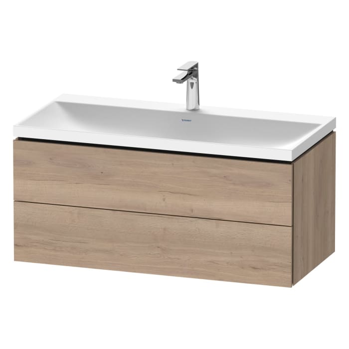 Duravit L-Cube c-shaped Möbelset mit Waschtisch mit 1 Hahnloch und Unterbau mit 2 Auszüge, 100 x 48 cm