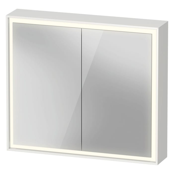 Duravit L-Cube Spiegelschrank 80 x 70 cm, 2 Türen, Steckdose: LKZ 0 (DE,AT), mit Waschplatzbeleuchtung