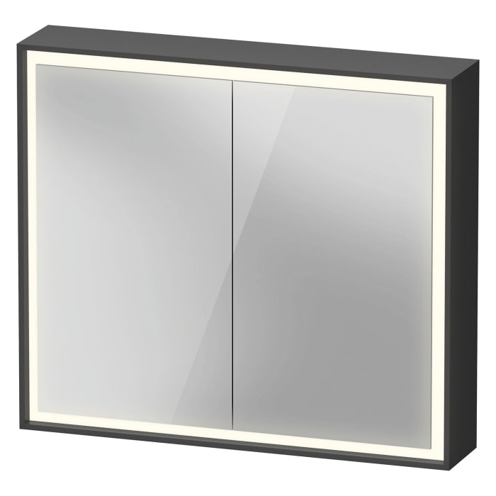 Duravit L-Cube Spiegelschrank 80 x 70 cm, 2 Türen, Steckdose: LKZ 0 (DE,AT), mit Waschplatzbeleuchtung