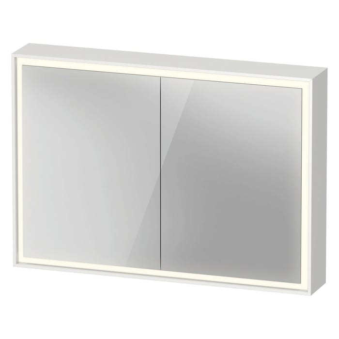 Duravit L-Cube Spiegelschrank 100 x 70 cm, 2 Türen, Steckdose: LKZ 1 (F), mit Waschplatzbeleuchtung