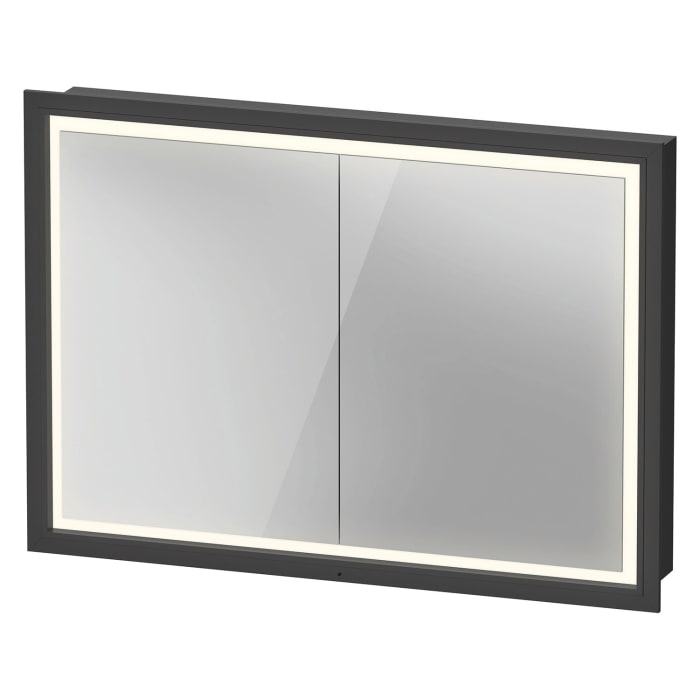 Duravit L-Cube Spiegelschrank 100 x 70 cm, 2 Türen, Steckdose: LKZ 0 (DE,AT), Wandeinbau