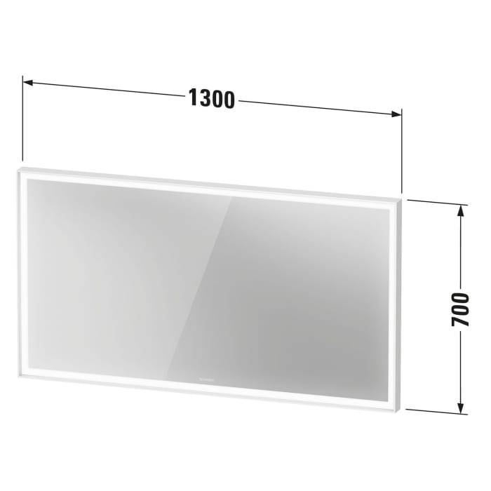 Duravit L-Cube Spiegel mit Beleuchtung 130 x 70 cm, mit Spiegelheizung