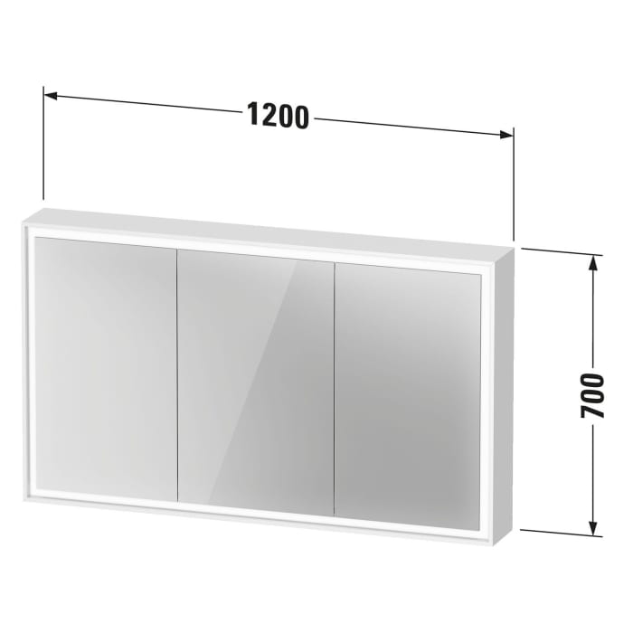 Duravit L-Cube Spiegelschrank 120 x 70 cm, 3 Türen, Steckdose: LKZ 0 (DE,AT)