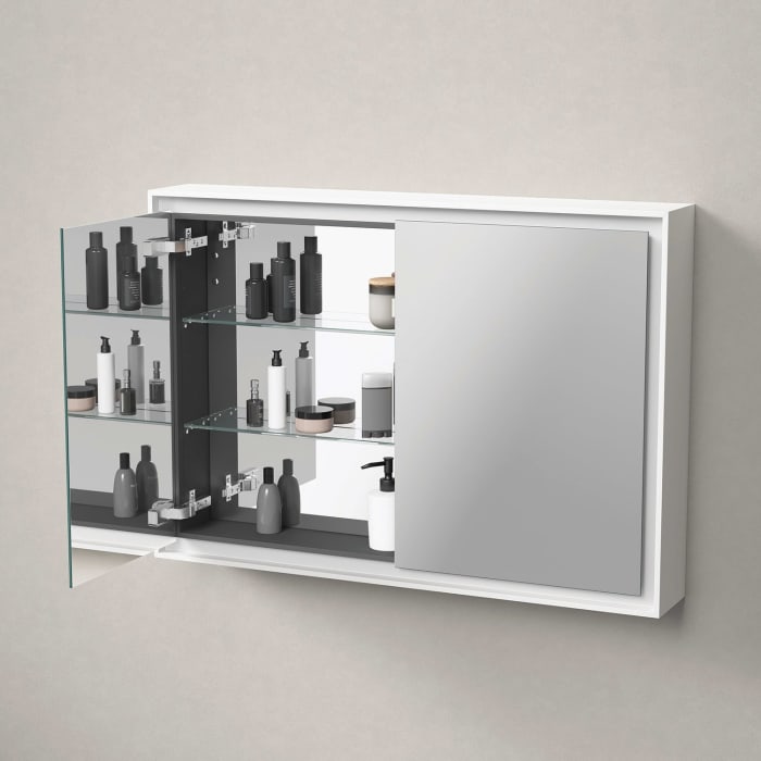 Duravit L-Cube Spiegelschrank 100 x 70 cm, 2 Türen, Steckdose: LKZ 2 (CH)