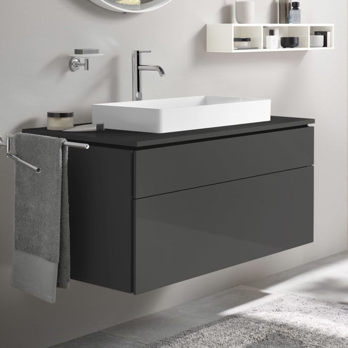 Duravit DuraSquare Aufsatzbecken mit L-Cube Konsolenwaschtischunterbau mit 2 Auszügen, 102 x 55 cm