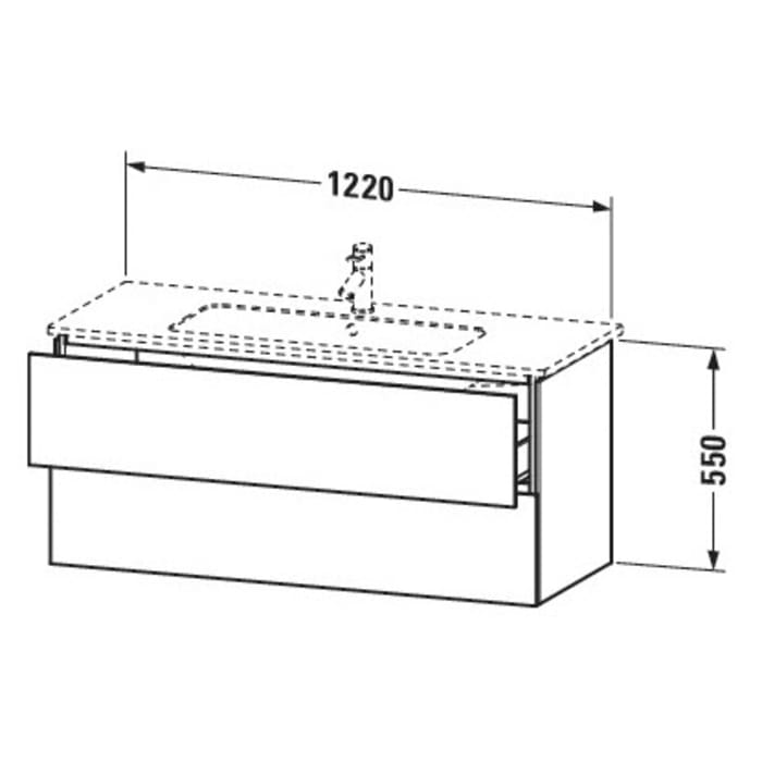 Duravit L-Cube Waschtischunterbau wandhängend mit 2 Auszügen, 122 x 48,1 cm
