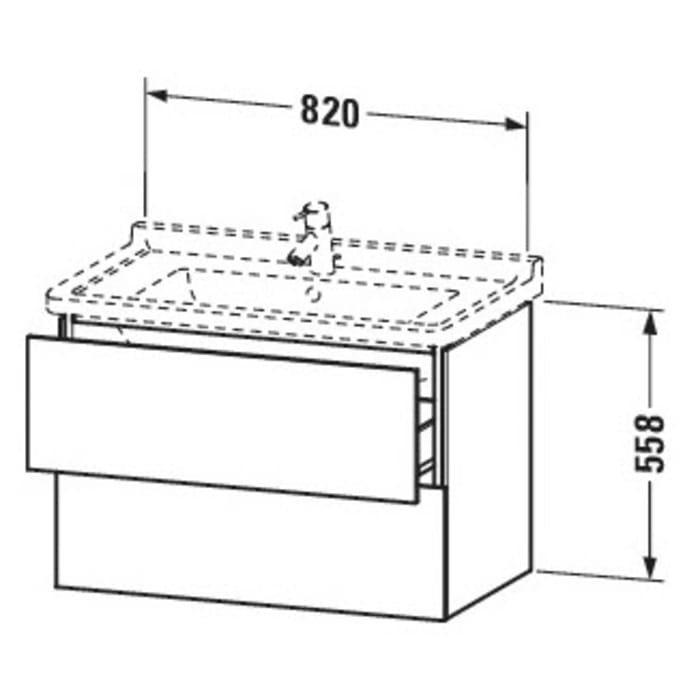 Duravit L-Cube Waschtischunterbau wandhängend mit 2 Auszügen 82 x 46,9 cm