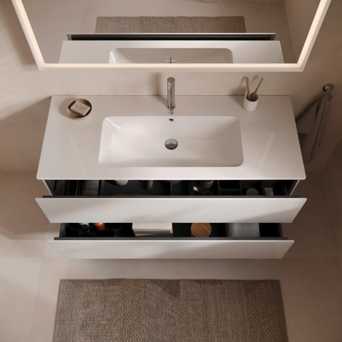 Duravit L-Cube Waschtischunterbau wandhängend mit 2 Auszügen, 122 x 48,1 cm