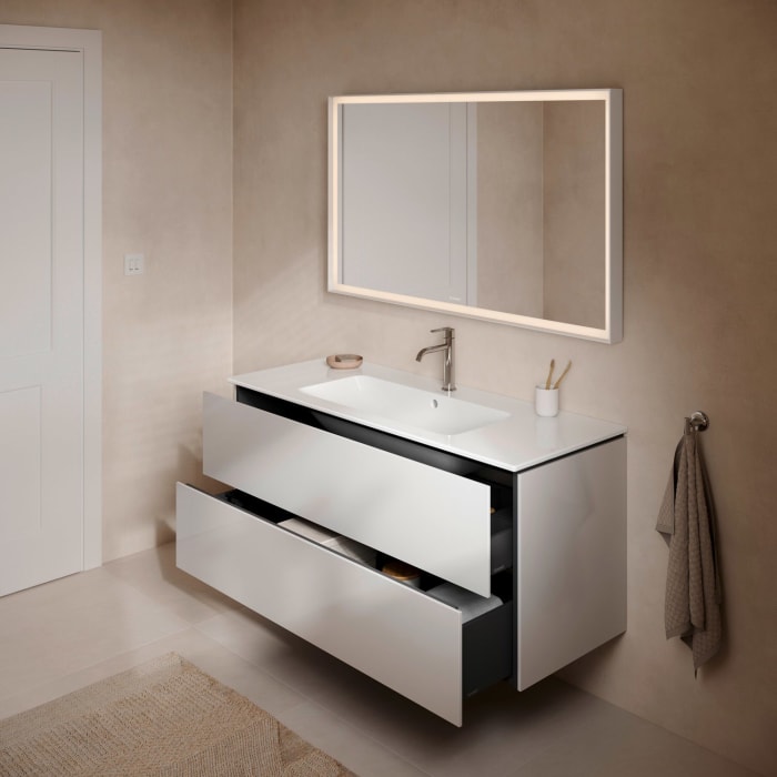 Duravit L-Cube Waschtischunterbau wandhängend mit 2 Auszügen, 122 x 48,1 cm