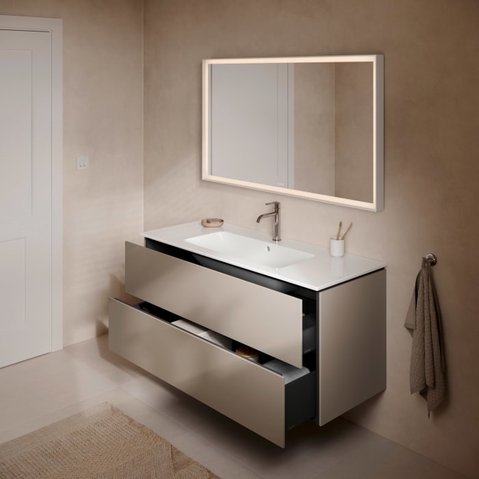 Duravit L-Cube Waschtischunterbau wandhängend mit 2 Auszügen, 122 x 48,1 cm