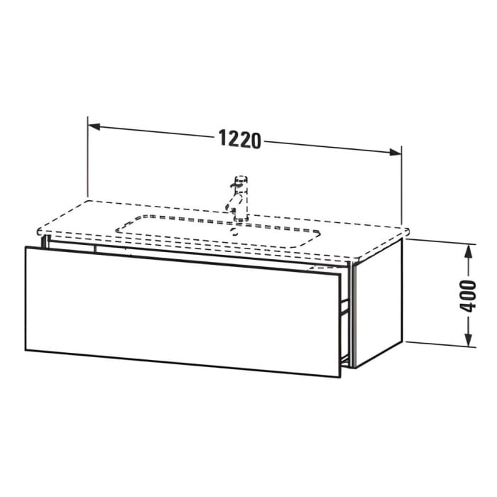 Duravit L-Cube Waschtischunterbau wandhängend mit 1 Auszug, 122 x 48,1 cm
