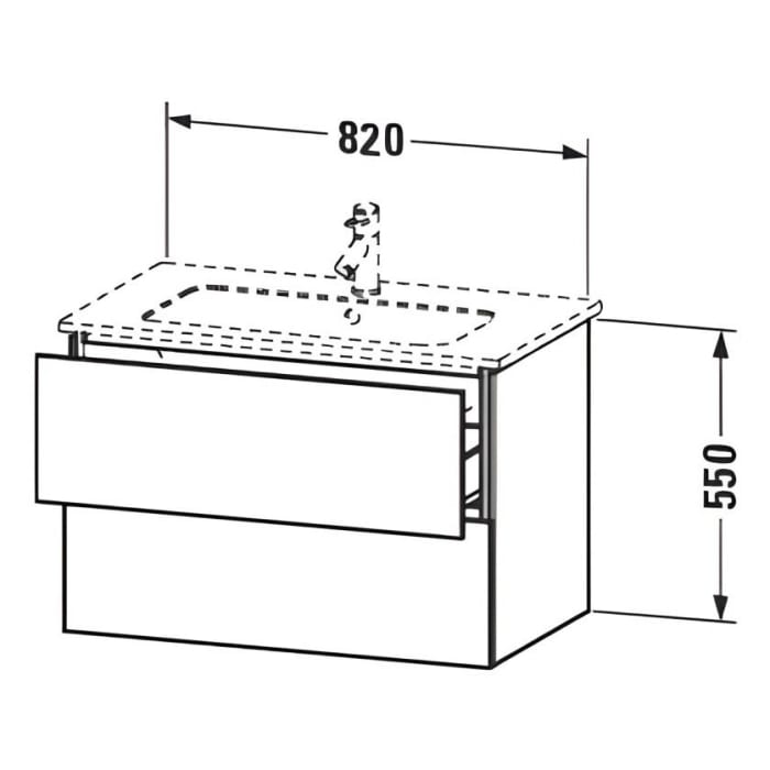 Duravit L-Cube Waschtischunterbau wandhängend mit 2 Auszügen, 82 x 48,1 cm