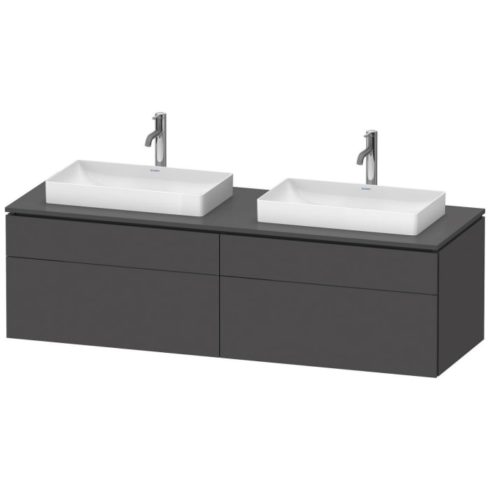 Duravit L-Cube Konsolenwaschtischunterbau mit 4 Auszügen, 162 x 55 cm, für zwei Waschtische
