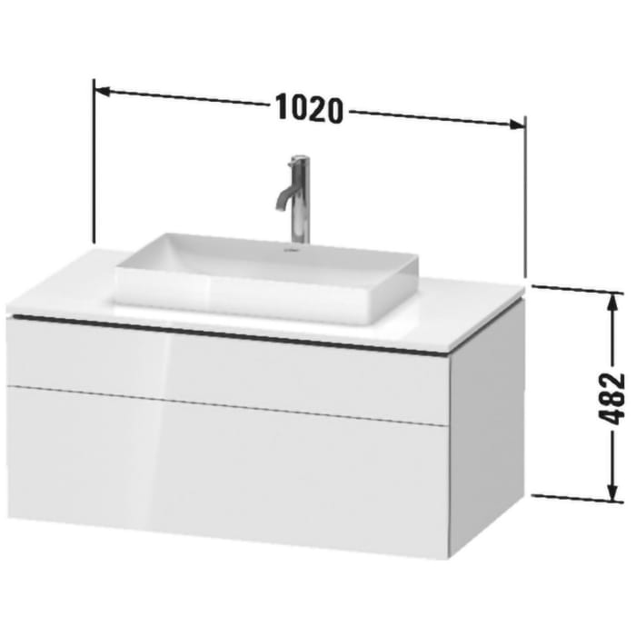 Duravit L-Cube Konsolenwaschtischunterbau mit 2 Auszügen, 102 x 55 cm
