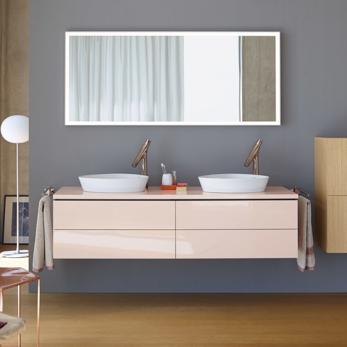 Duravit L-Cube Konsolenwaschtischunterbau mit 4 Auszügen, 142 x 55 cm, für zwei Waschtische