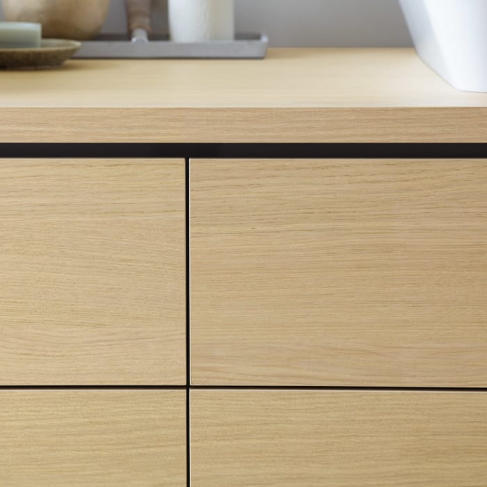 Duravit L-Cube Konsolenwaschtischunterbau mit 4 Auszügen, 142 x 55 cm, für Waschtisch rechts