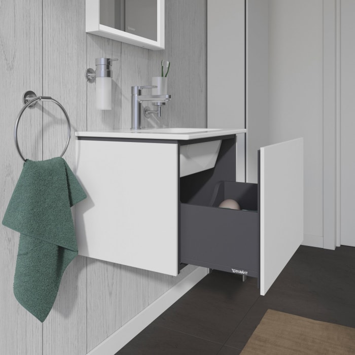 Duravit L-Cube Waschtischunterbau wandhängend Compact mit 1 Auszug, 52 x 39,1 cm