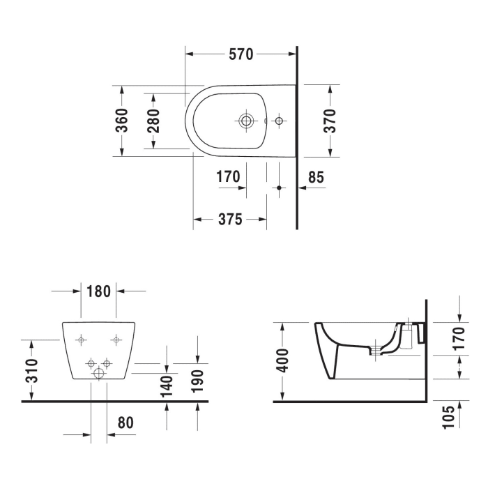 Duravit ME by Starck Wand Bidet