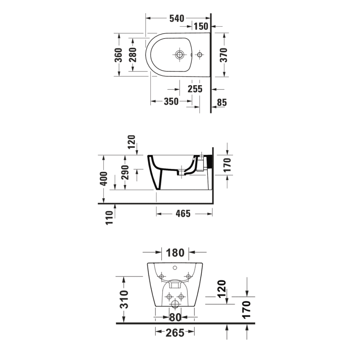 Duravit ME by Starck Wand Bidet
