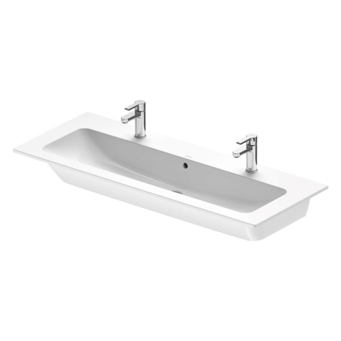 Duravit ME by Starck Waschtisch 123 x 49 cm, mit Überlauf, mit 2 Hahnlöchern