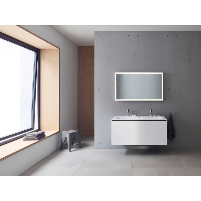 Duravit ME by Starck Waschtisch 123 x 49 cm, mit Überlauf, mit 2 Hahnlöchern