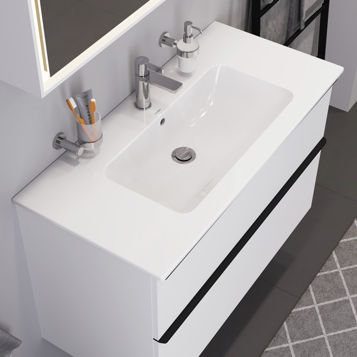 Duravit ME by Starck Möbelwaschtisch 103 x 49 cm, mit Überlauf, mit 1 Hahnloch