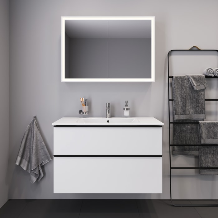 Duravit ME by Starck Möbelwaschtisch 103 x 49 cm, mit Überlauf, mit 1 Hahnloch