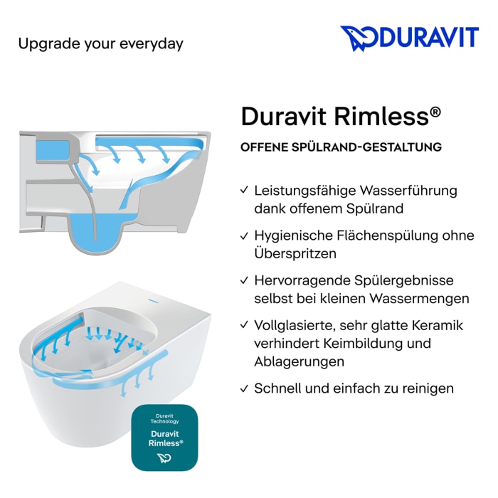 Duravit ME by Starck Wand-WC 57 cm verd. Befestigung Hyg+