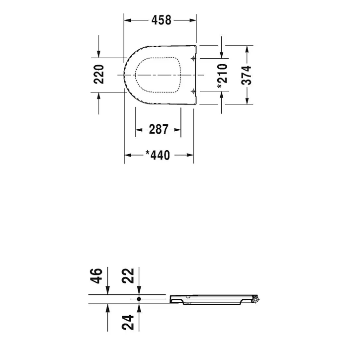 Duravit ME by Starck Wand-WC Rimless Set mit Durashield und HygieneFlush