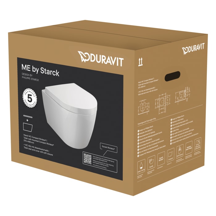 Duravit ME by Starck Wand-WC Compact Rimless Set