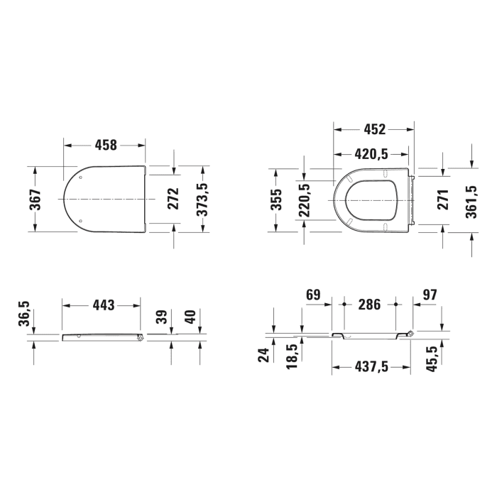 Duravit ME by Starck Wand-WC Rimless Set