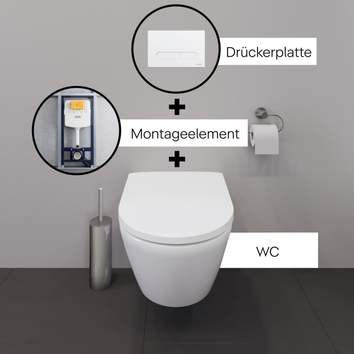Duravit ME by Starck Wand-WC Rimless Komplett-Set