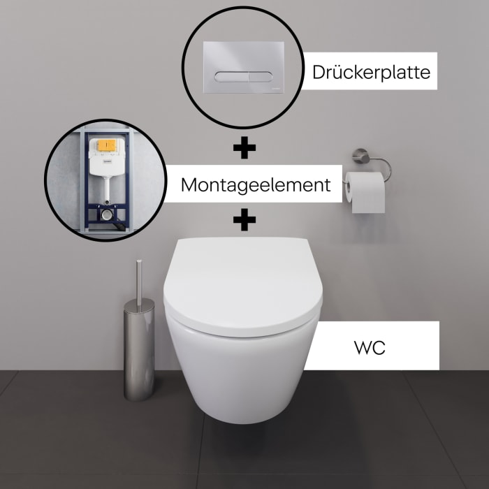 Duravit ME by Starck Wand-WC Rimless Komplett-Set