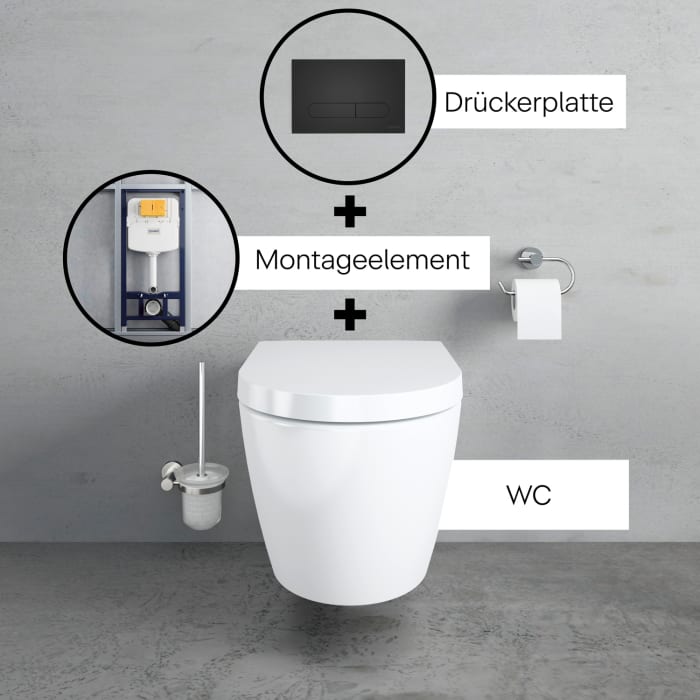 Duravit ME by Starck Wand-WC Rimless Komplett-Set