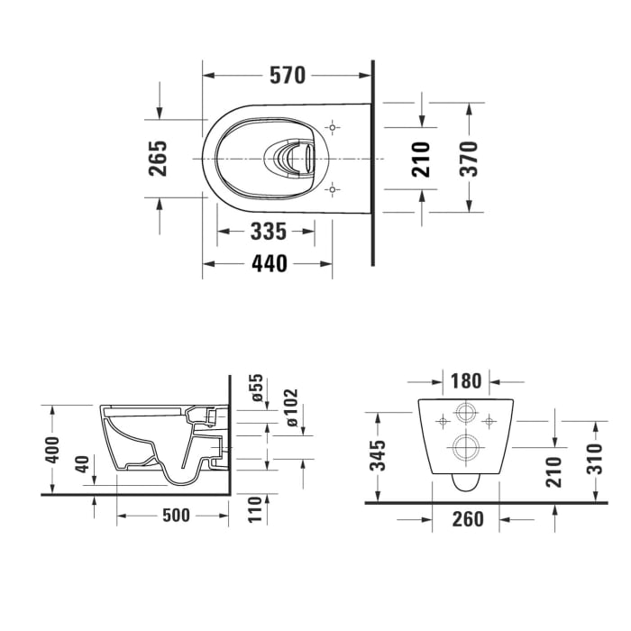 Duravit ME by Starck Wand WC