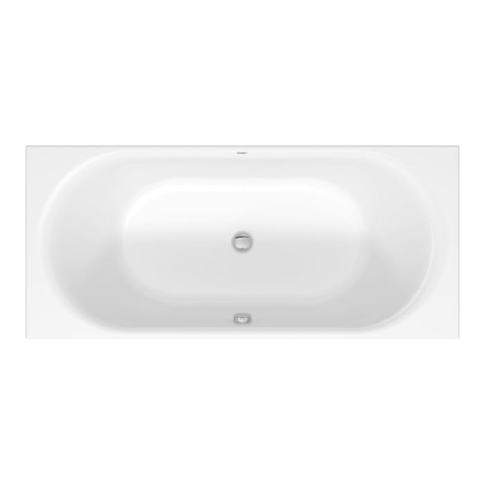 Duravit D-Neo Rechteck-Badewanne 180 x 80 cm, Einbauversion, Ab- und Überlauf mittig