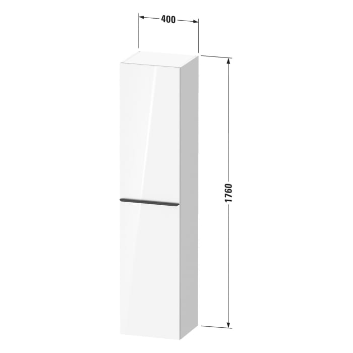 Duravit D-Neo Hochschrank 40 x 176 cm, 1 Tür Anschlag rechts, Griff edelstahl gebürstet