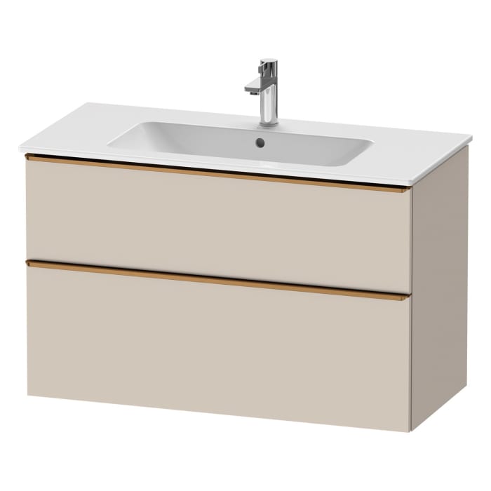 Duravit D-Neo Waschtischunterbau 101 x 62,5 cm, 2 Auszüge, Griff bronze gebürstet