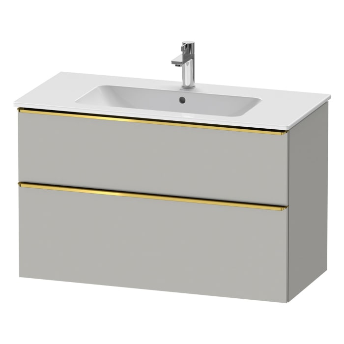 Duravit D-Neo Waschtischunterbau 101 x 62,5 cm, 2 Auszüge, Griff gold poliert
