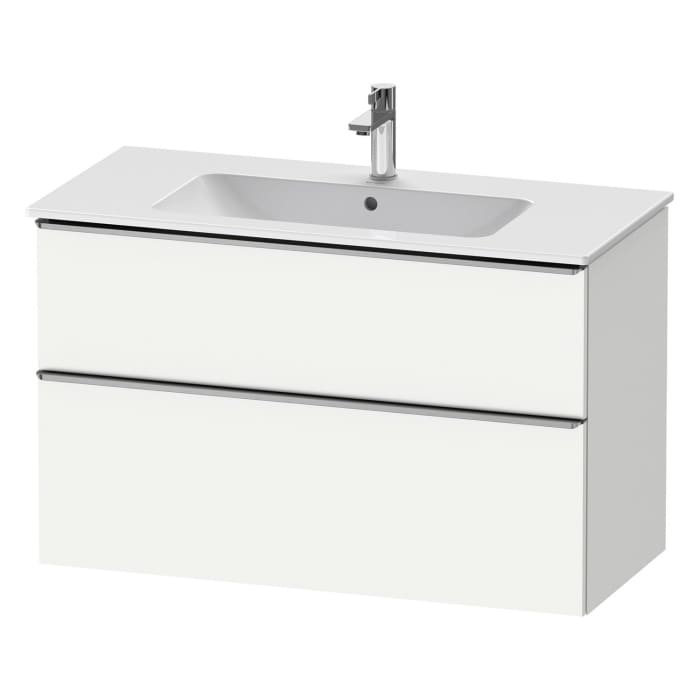 Duravit D-Neo Waschtischunterbau 101 x 62,5 cm, 2 Auszüge, Griff edelstahl gebürstet