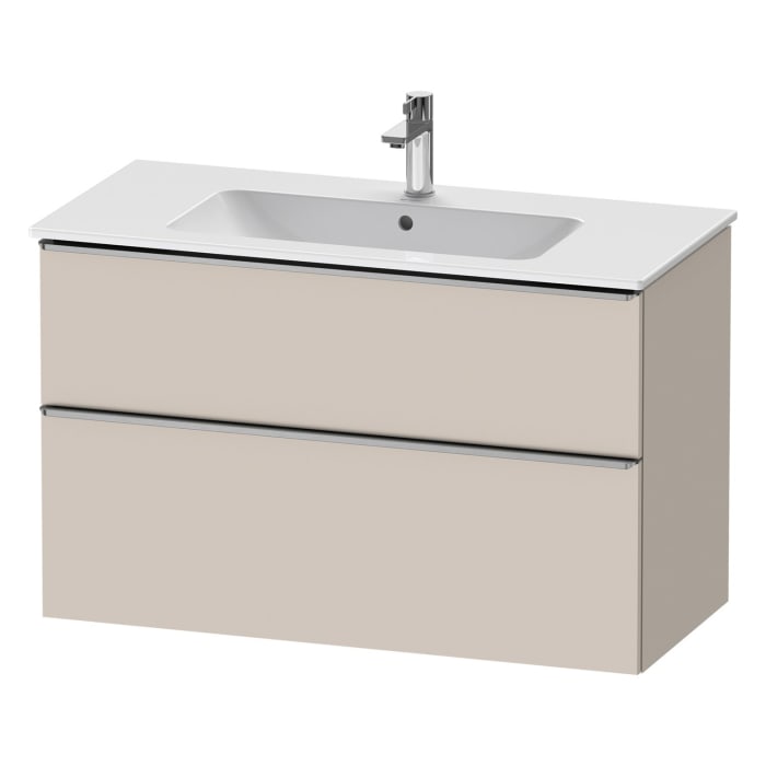 Duravit D-Neo Waschtischunterbau 101 x 62,5 cm, 2 Auszüge, Griff edelstahl gebürstet