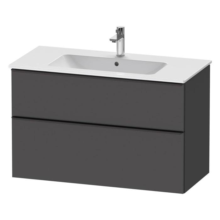 Duravit D-Neo Waschtischunterbau 101 x 62,5 cm, 2 Auszüge, Griff diamantschwarz