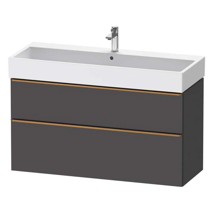 Duravit D-Neo Waschtischunterbau 118,4 x 62,5 cm, 2 Auszüge, Griff bronze gebürstet