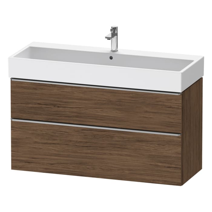 Duravit D-Neo Waschtischunterbau 118,4 x 62,5 cm, 2 Auszüge, Griff edelstahl gebürstet