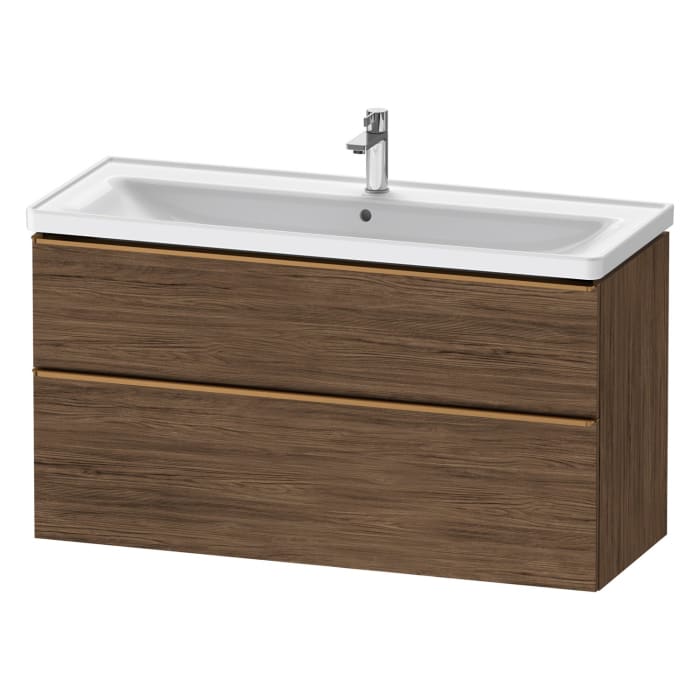 Duravit D-Neo Waschtischunterbau 118,4 x 62,5 cm, 2 Auszüge, Griff bronze gebürstet