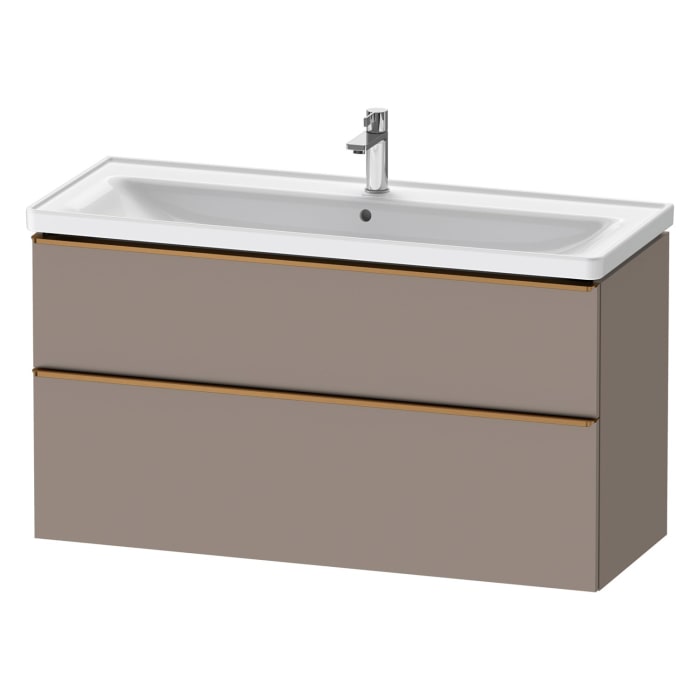 Duravit D-Neo Waschtischunterbau 118,4 x 62,5 cm, 2 Auszüge, Griff bronze gebürstet
