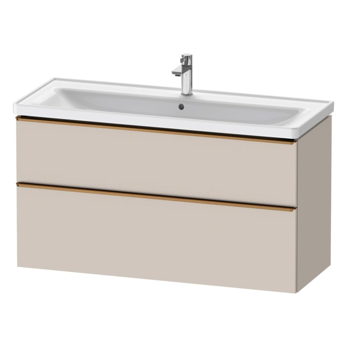 Duravit D-Neo Waschtischunterbau 118,4 x 62,5 cm, 2 Auszüge, Griff bronze gebürstet