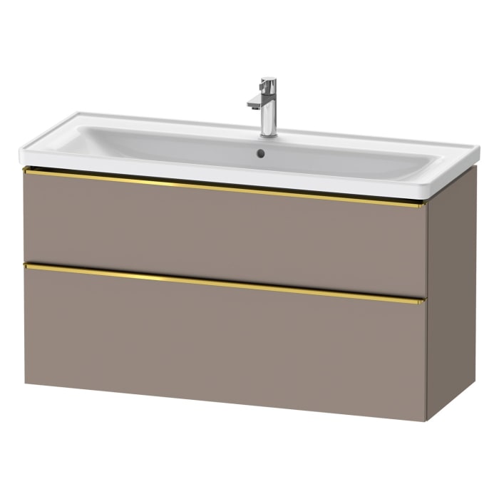 Duravit D-Neo Waschtischunterbau 118,4 x 62,5 cm, 2 Auszüge, Griff gold poliert