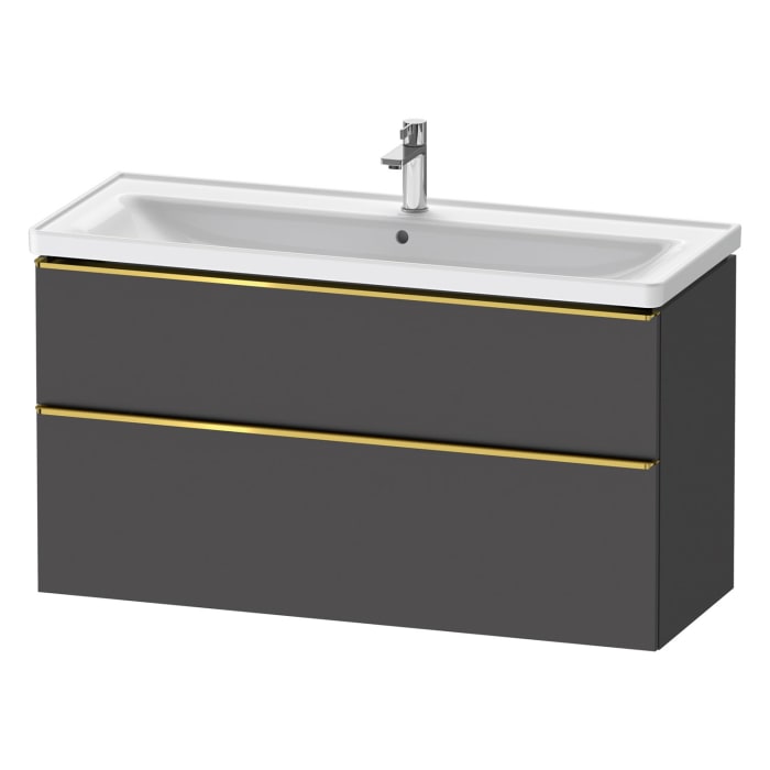 Duravit D-Neo Waschtischunterbau 118,4 x 62,5 cm, 2 Auszüge, Griff gold poliert