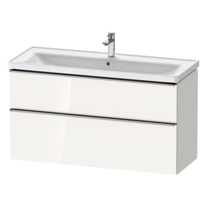 Duravit D-Neo Waschtischunterbau 118,4 x 62,5 cm, 2 Auszüge, Griff edelstahl gebürstet